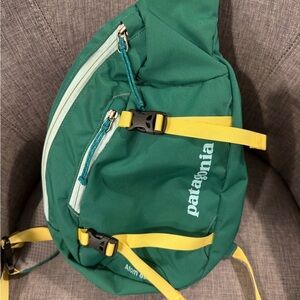 Patagonia Green and Yellow Sling Backpack